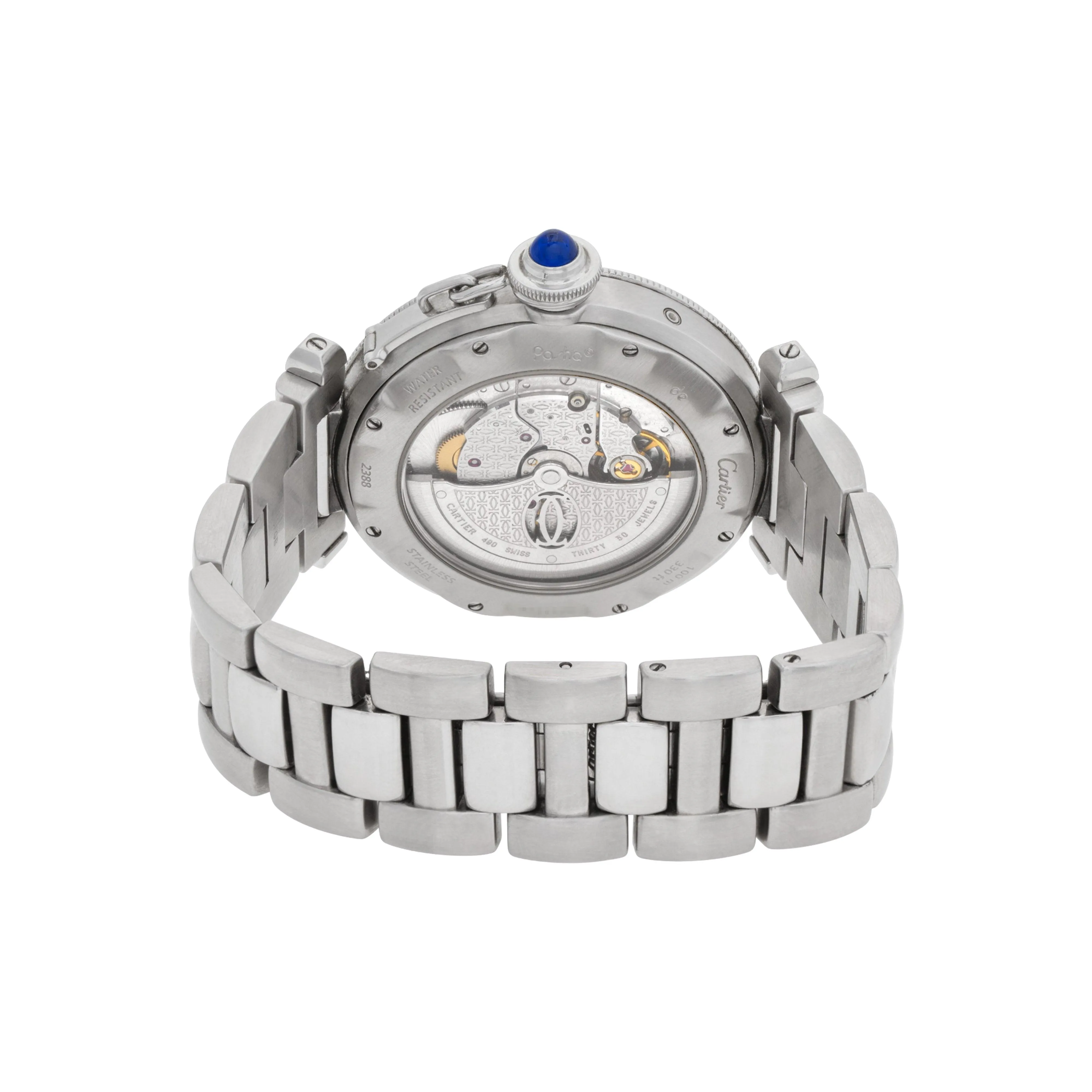 Pasha De Cartier (With Date) 41mm WSPA0009 Silver Flinqué Dial, Worn