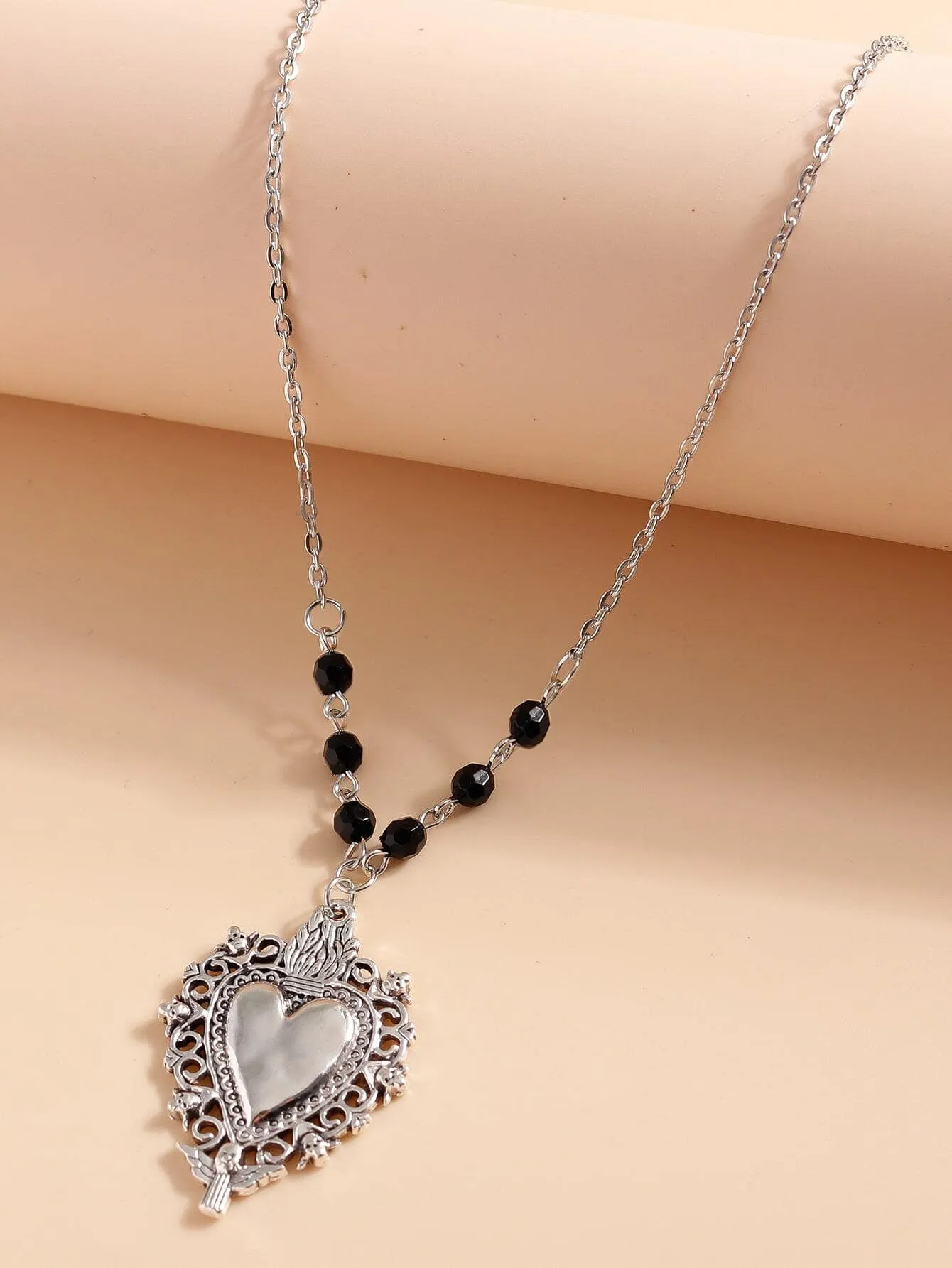 Punk Heart Charm Necklace Jewelry for Women Gift for Her Necklace Accessories