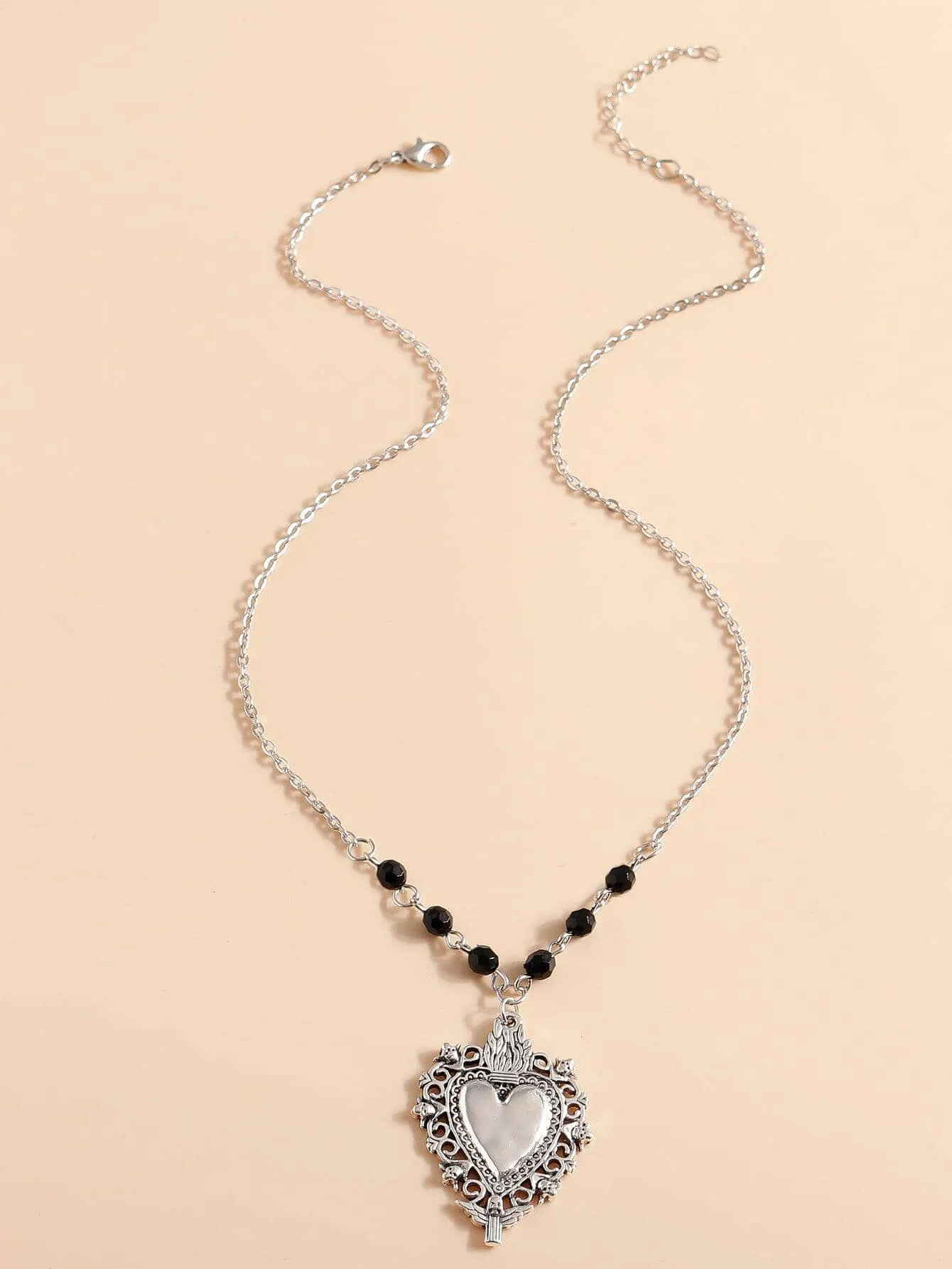 Punk Heart Charm Necklace Jewelry for Women Gift for Her Necklace Accessories