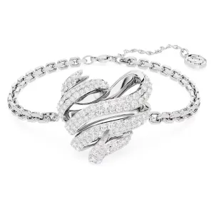 "Swarovski Volta bracelet Heart, White, Rhodium plated"