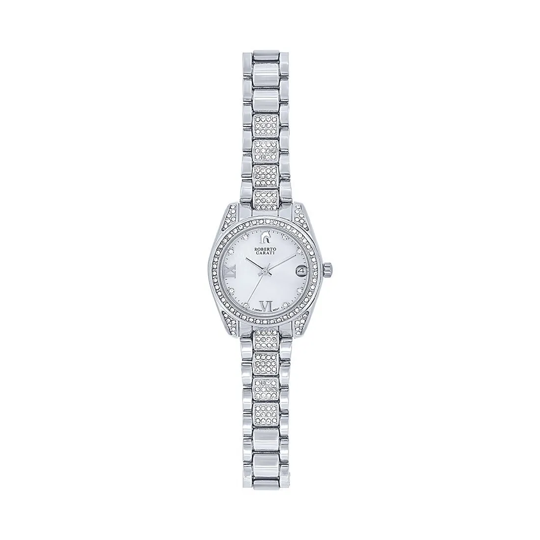 Roberto Carati Luna Silver Crystal Watch M9025 BE3-V1