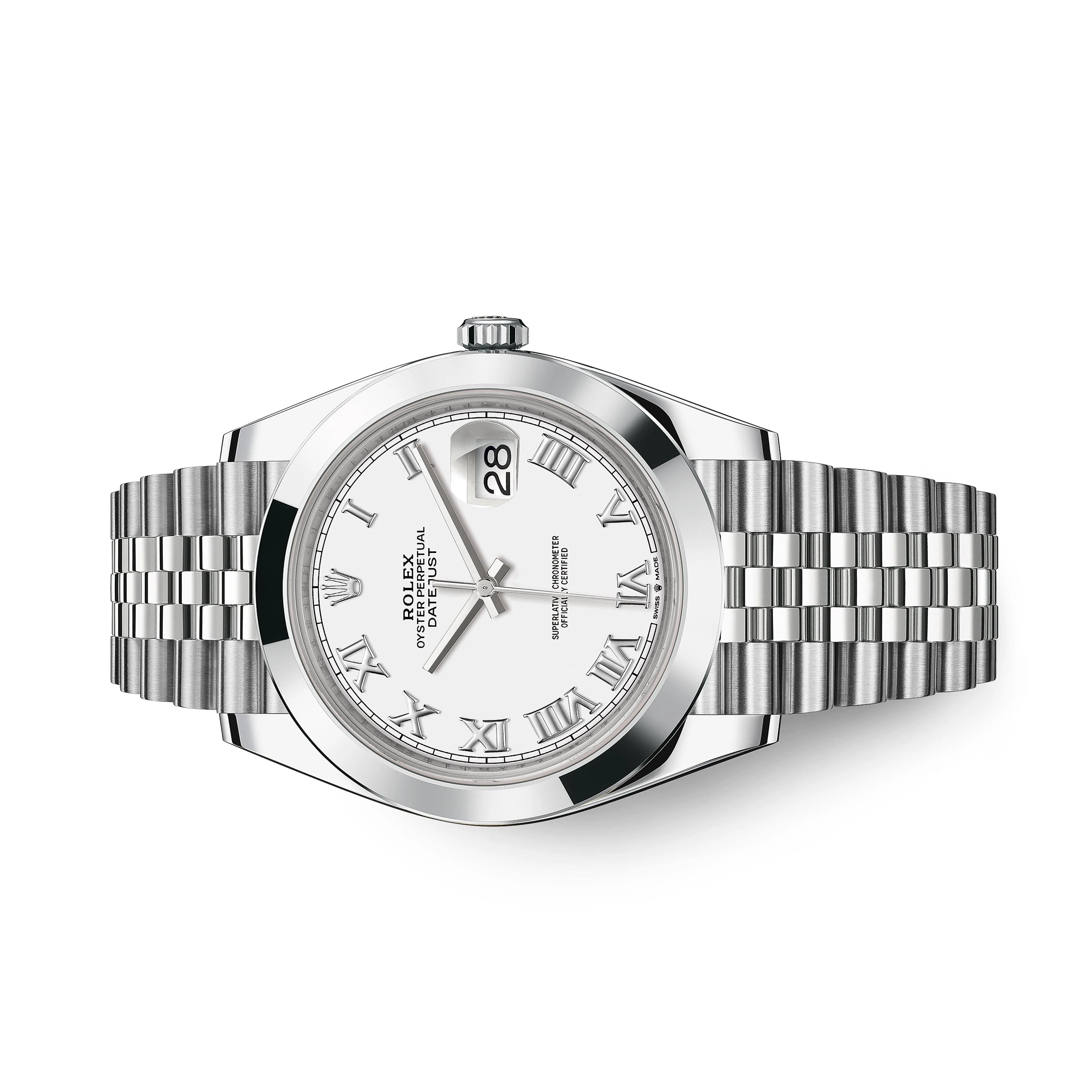 Rolex 126300 Datejust , Smooth Bezel , White Roman Dial 2021