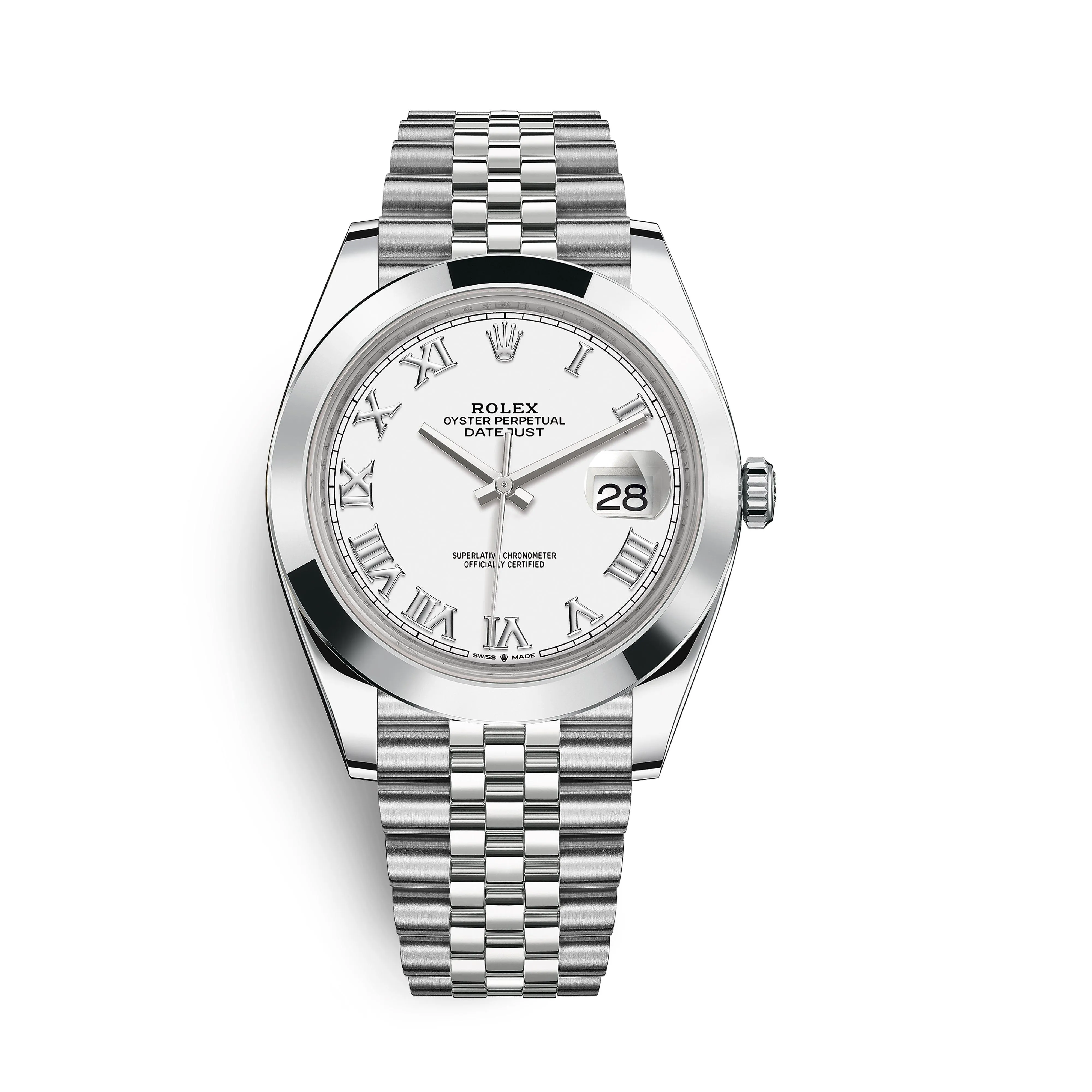 Rolex 126300 Datejust , Smooth Bezel , White Roman Dial 2021