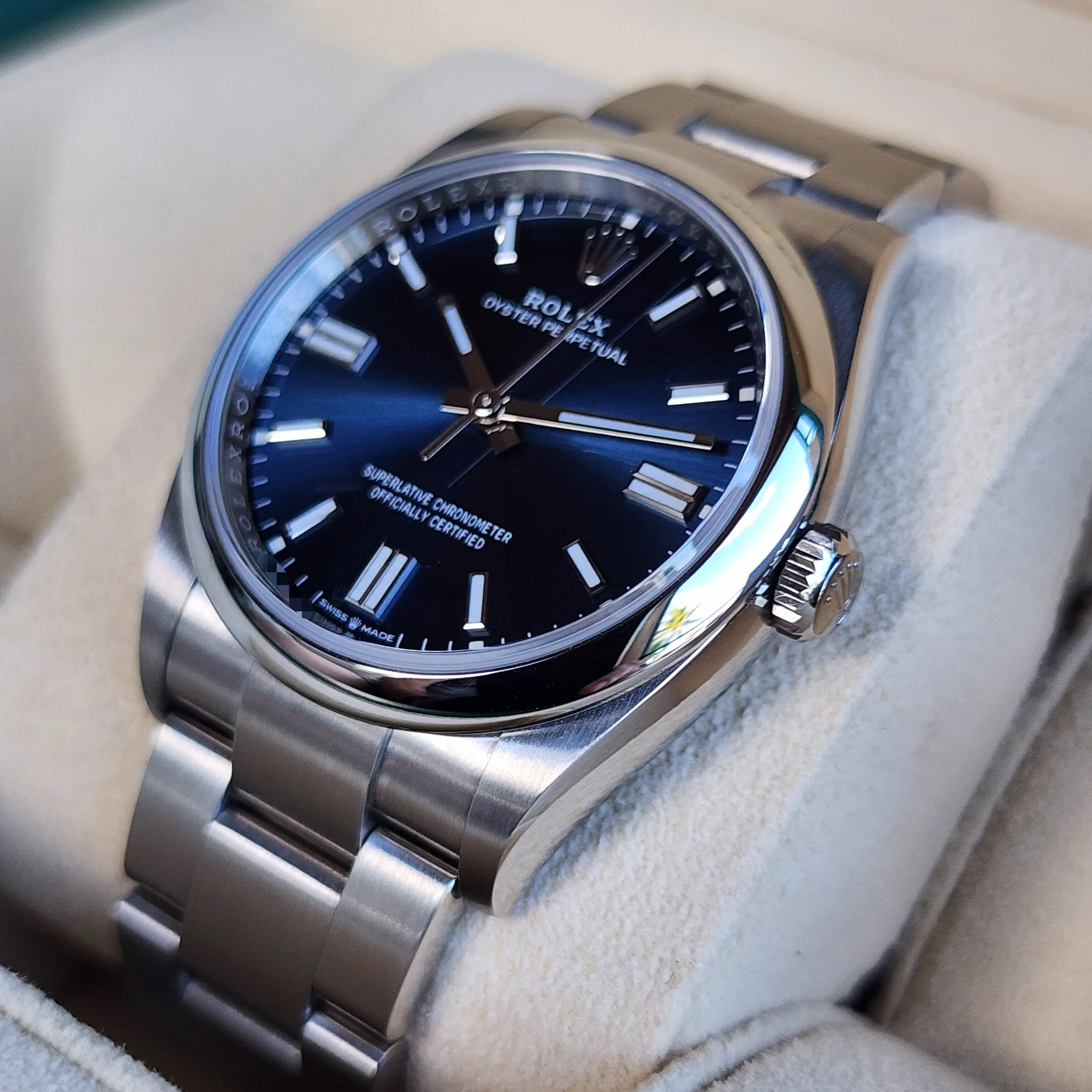 Rolex Oyster Perpetual Blue Dial 36mm