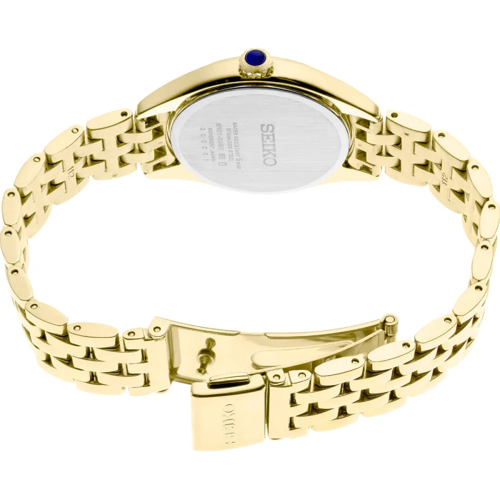 Seiko Essentials Gold-Tone Quartz Watch with Swarovski Crystals