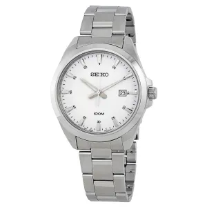 Seiko White Dial Stainless Steel Men's Watch SUR205