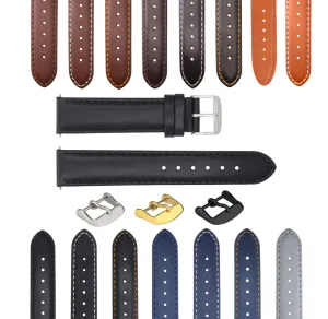SMOOTH LEATHER WATCH BAND STRAP FOR BREITLING WATCH WATERPROOF - 19MM