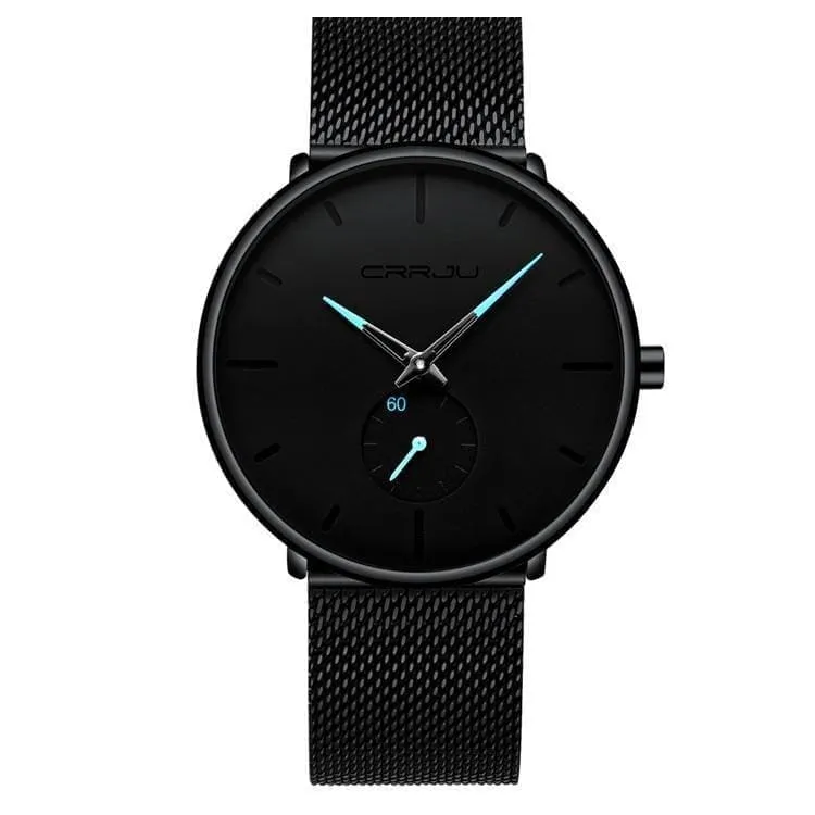 Sports Watch for Men Slim Mesh Steel Waterproof
