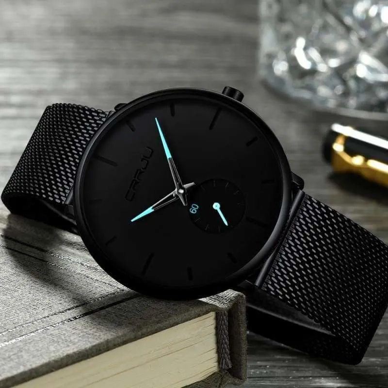 Sports Watch for Men Slim Mesh Steel Waterproof