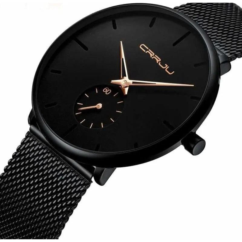 Sports Watch for Men Slim Mesh Steel Waterproof