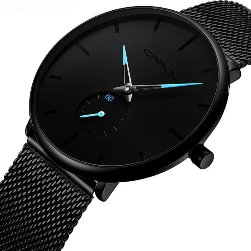 Sports Watch for Men Slim Mesh Steel Waterproof