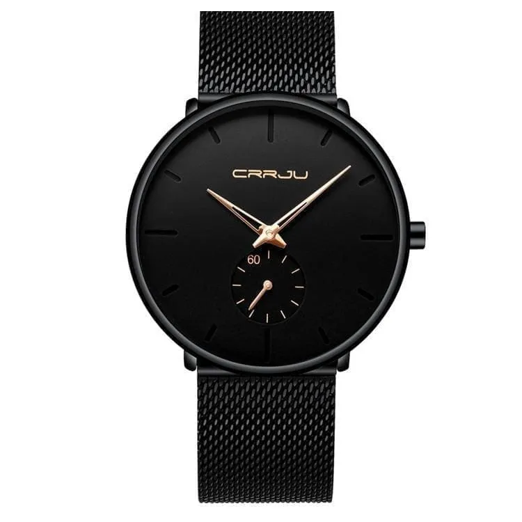Sports Watch for Men Slim Mesh Steel Waterproof