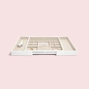 Stackers Medium Expanding Jewellery Drawer Organiser White