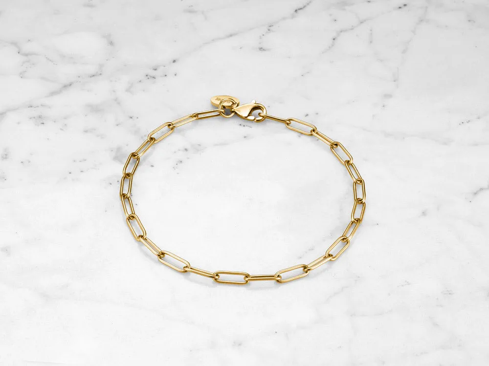 Stainless Steel Bracelet With Paperclip Links Gold Colour