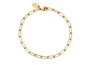 Stainless Steel Bracelet With Paperclip Links Gold Colour