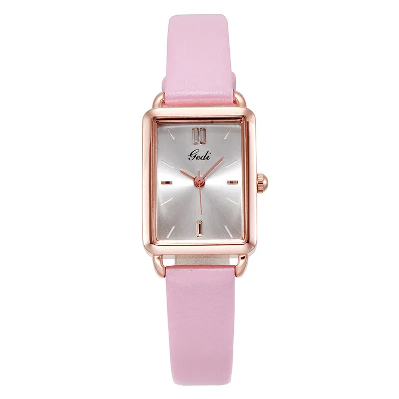 Stylish, simple, fresh and waterproof retro square ladies watch