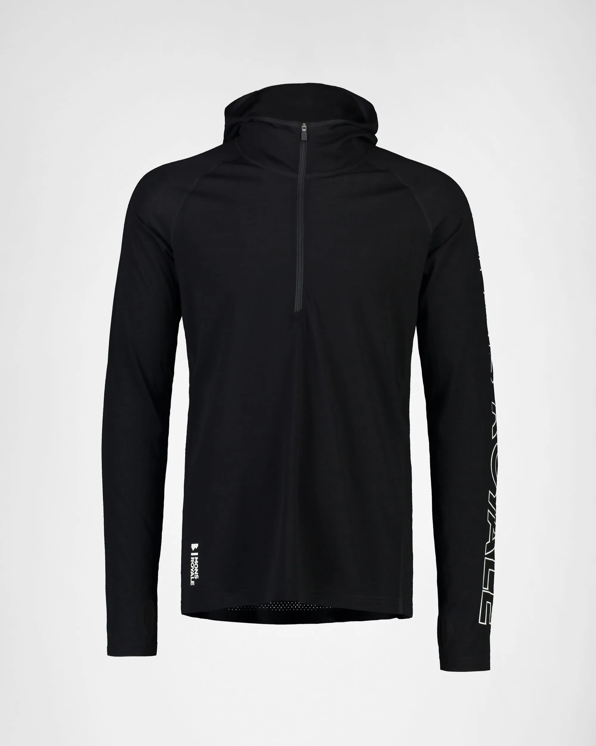 Temple Merino Long Sleeve Hood - Black