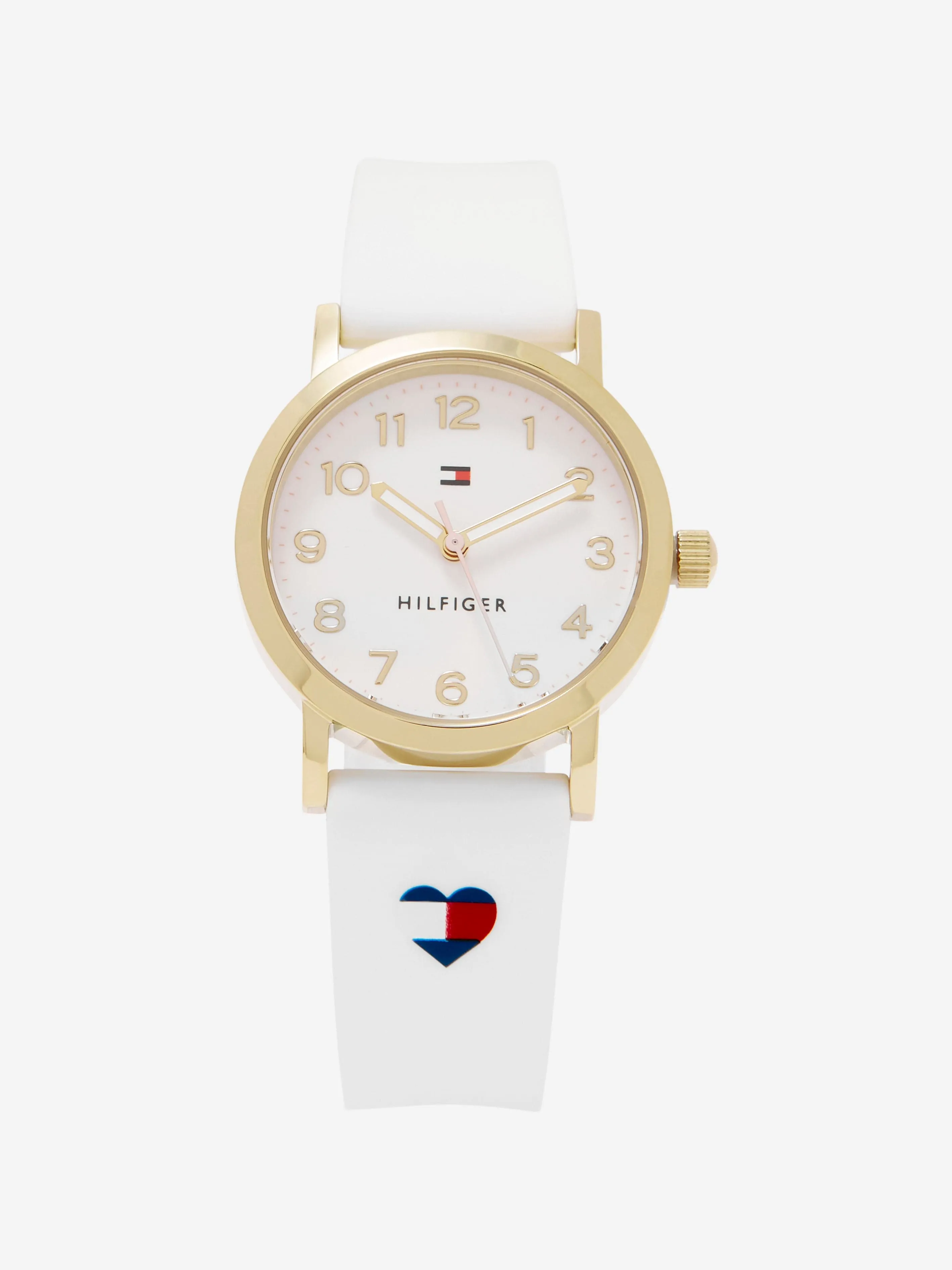 Tommy Hilfiger Girls Heart Logo Strap in White (29.5mm)