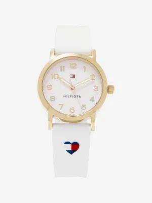 Tommy Hilfiger Girls Heart Logo Strap in White (29.5mm)