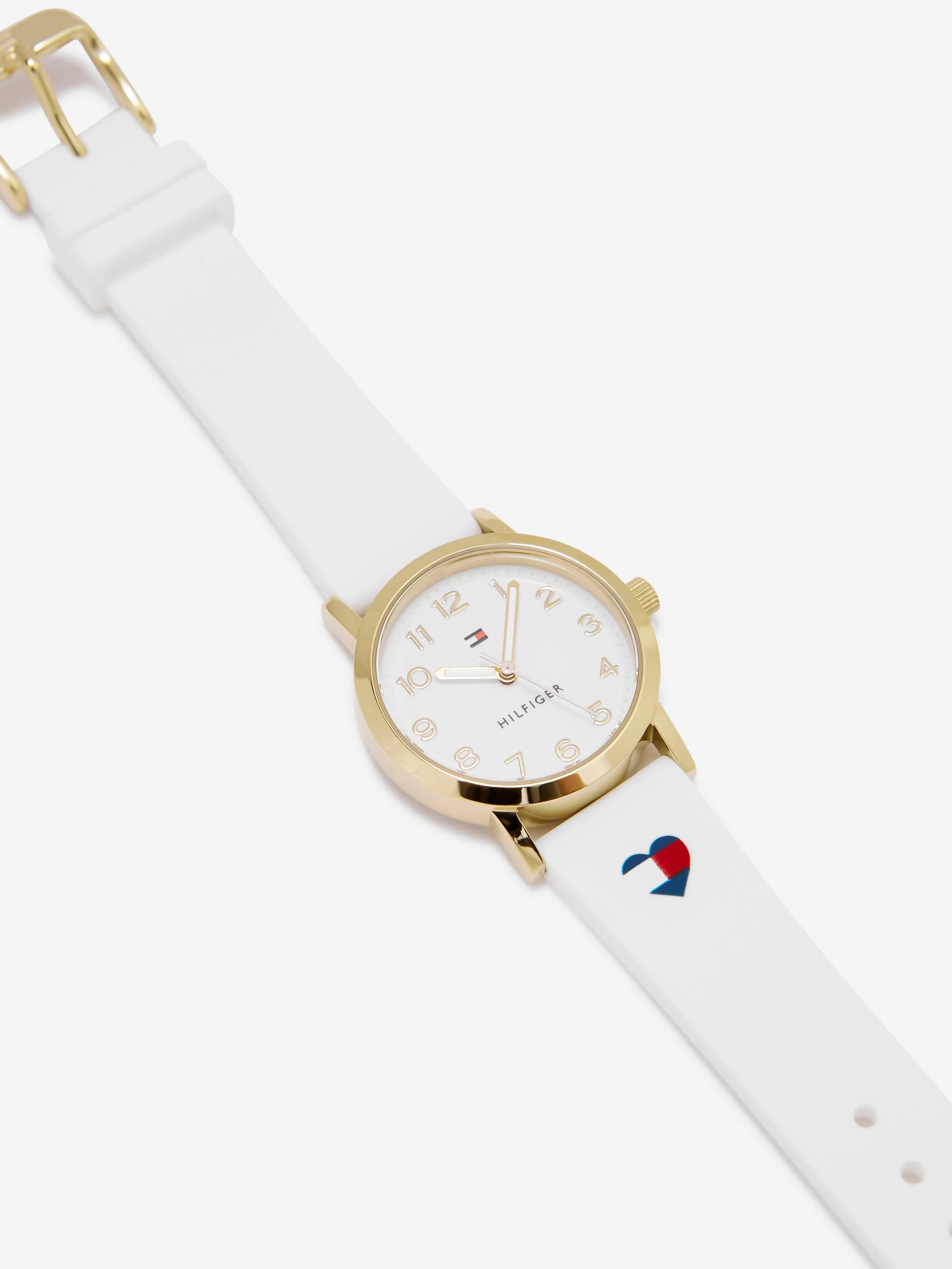 Tommy Hilfiger Girls Heart Logo Strap in White (29.5mm)
