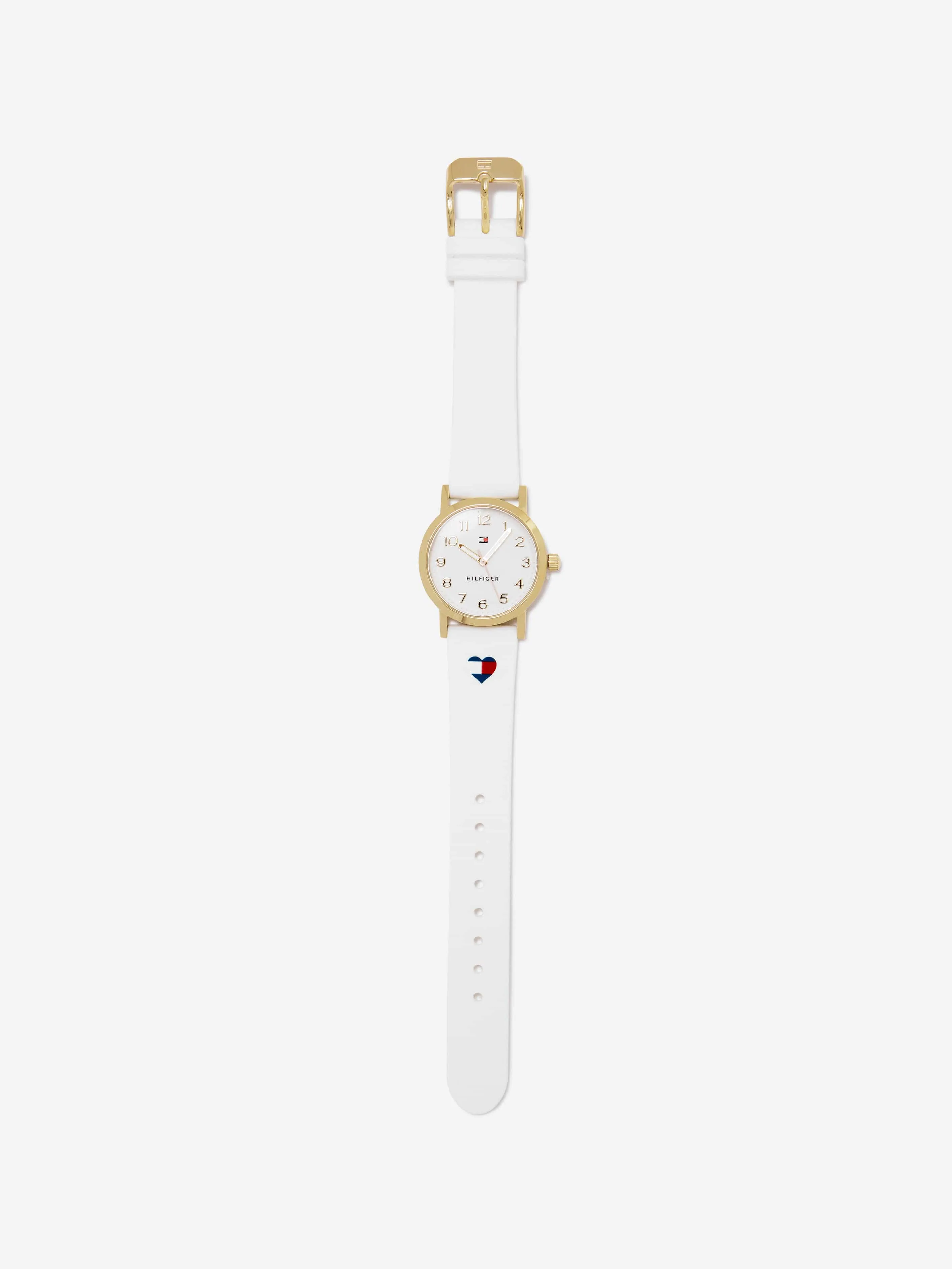 Tommy Hilfiger Girls Heart Logo Strap in White (29.5mm)