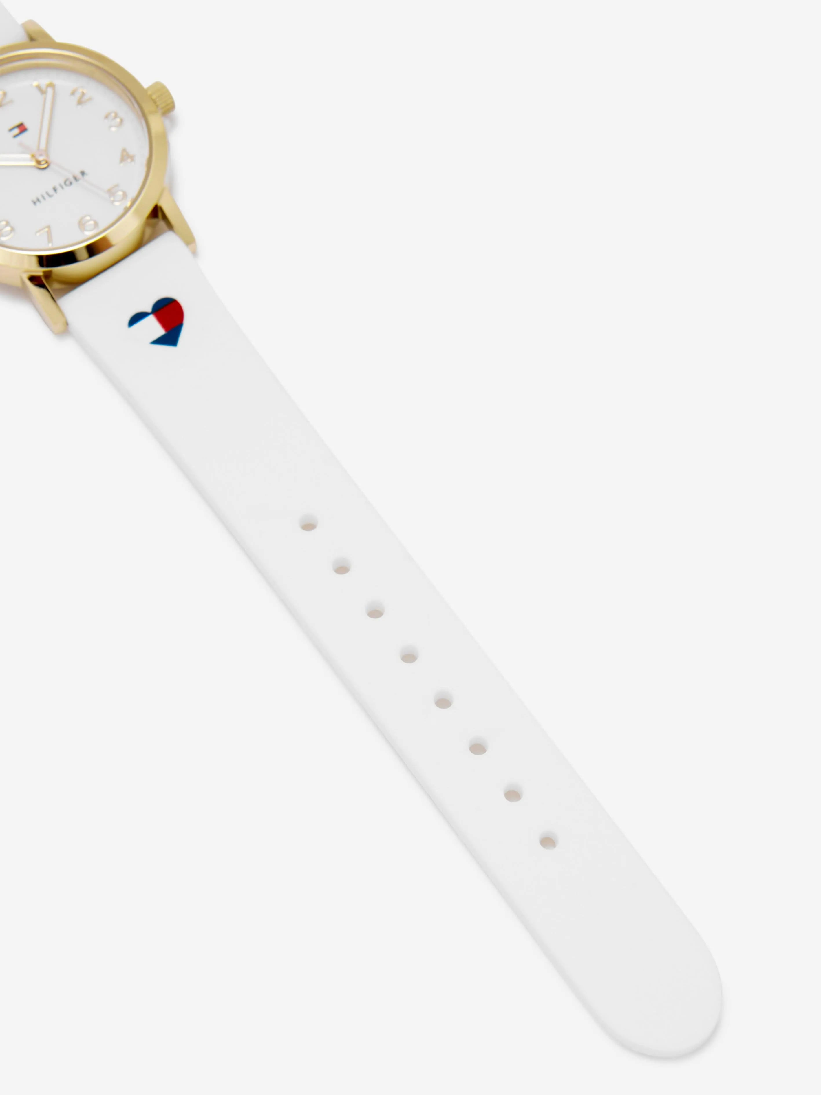 Tommy Hilfiger Girls Heart Logo Strap in White (29.5mm)