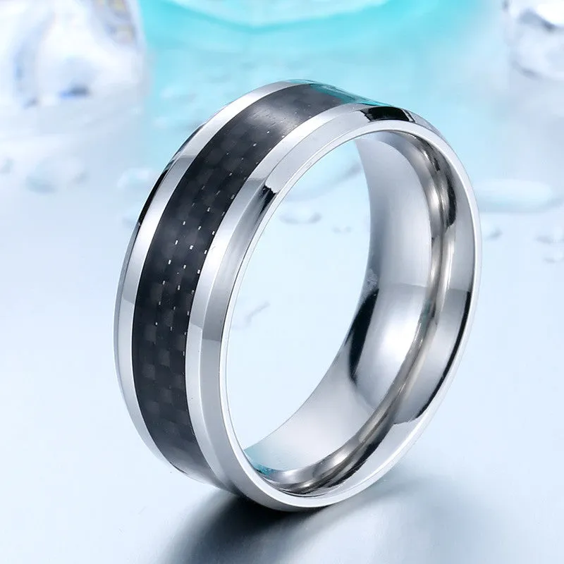 Trendy Jewelry For Men 316L Stainless Steel Fashion Man's Ring Titanium Steel Unique High Quality Wedding Band