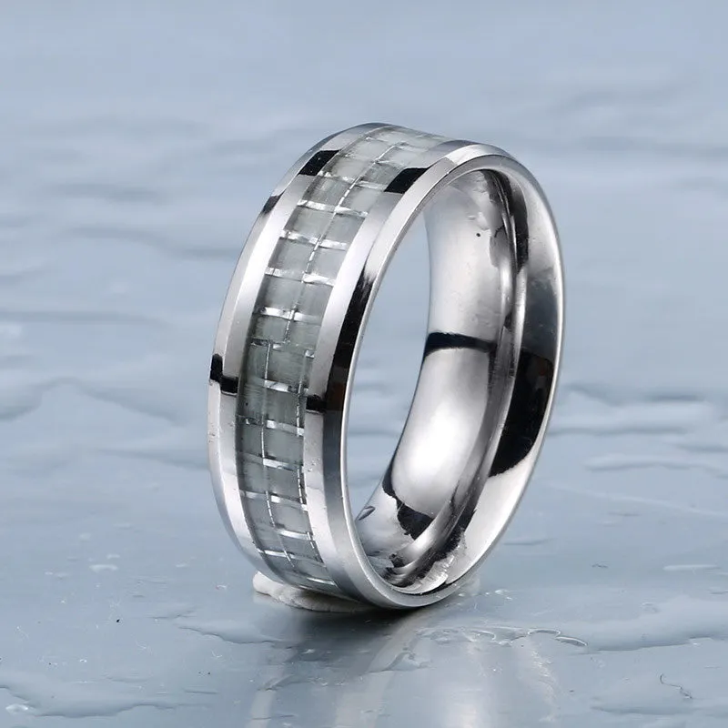 Trendy Jewelry For Men 316L Stainless Steel Fashion Man's Ring Titanium Steel Unique High Quality Wedding Band
