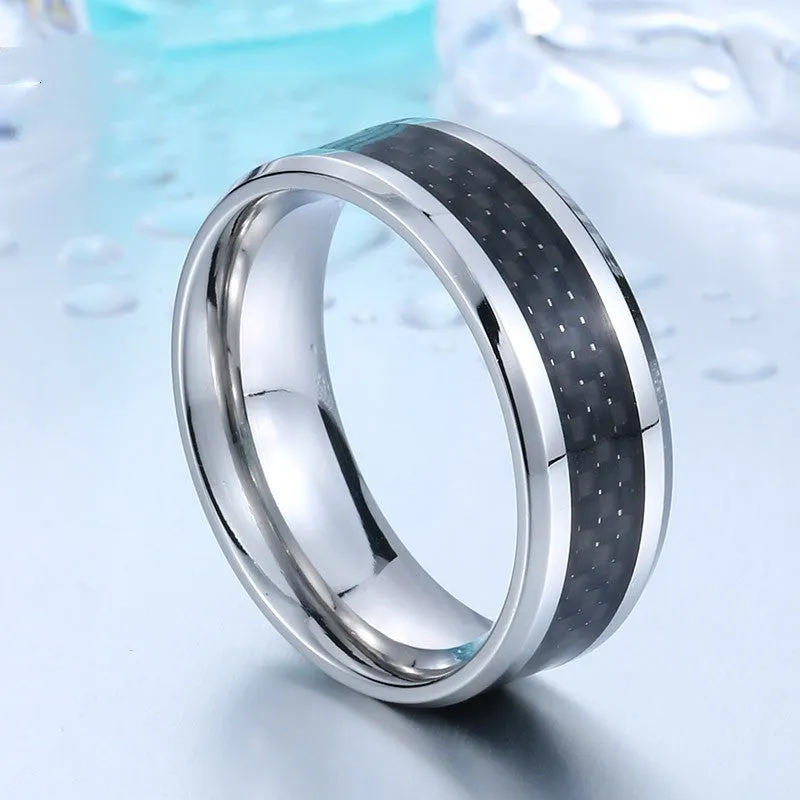 Trendy Jewelry For Men 316L Stainless Steel Fashion Man's Ring Titanium Steel Unique High Quality Wedding Band