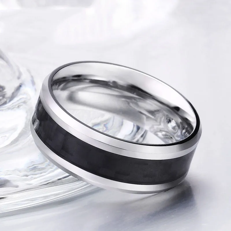 Trendy Jewelry For Men 316L Stainless Steel Fashion Man's Ring Titanium Steel Unique High Quality Wedding Band