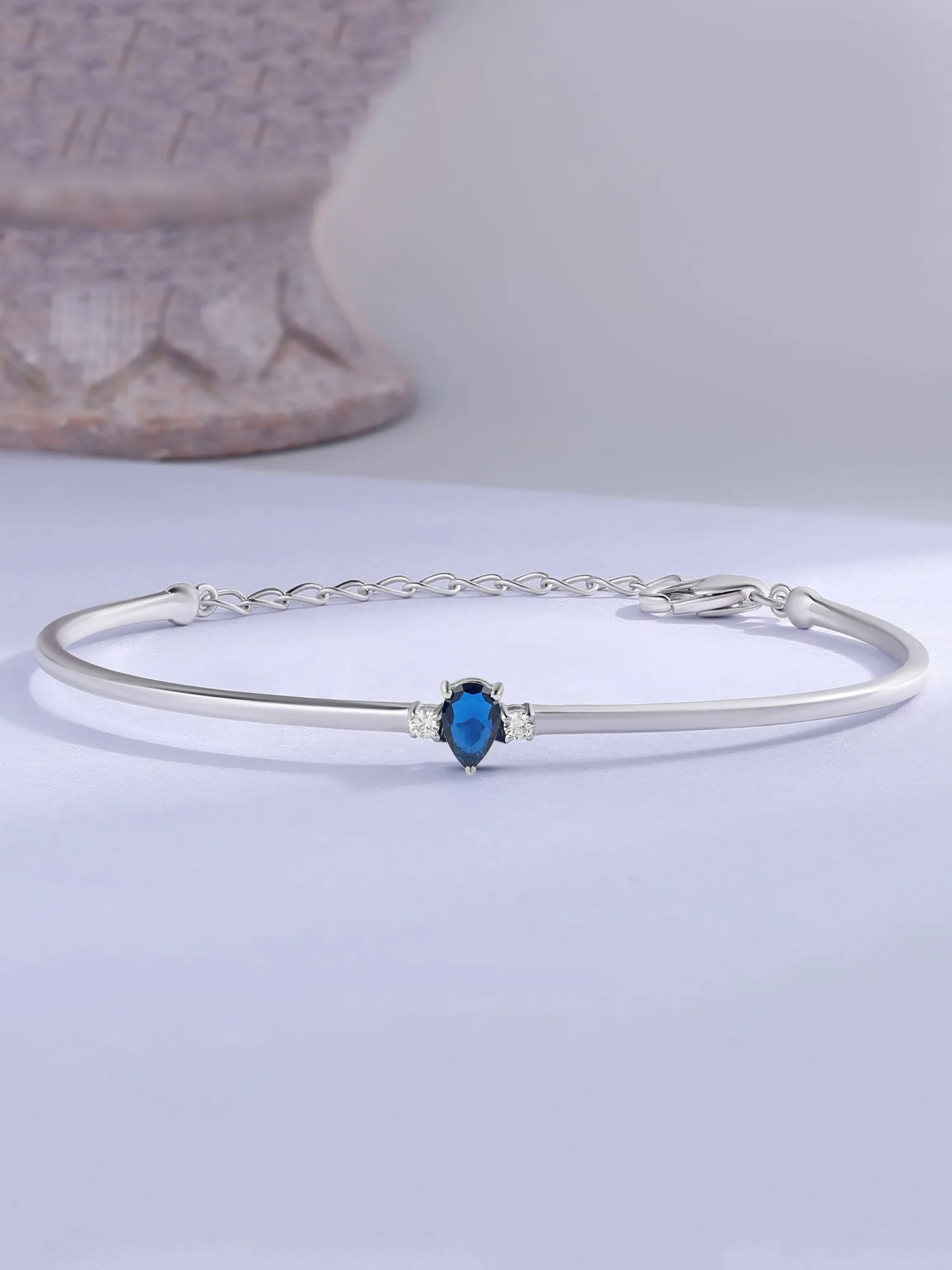Valentine Special Sapphire Cuff Bangle For Women
