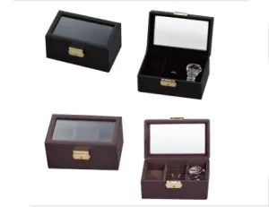 Watch collection case, holds 2 watches with ring insert, 1 unit AO-W-6000