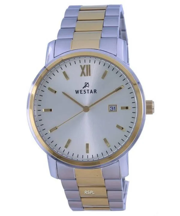 Westar Silver Dial Two Tone Stainless Steel Quartz 50245 CBN 102 Mens Watch