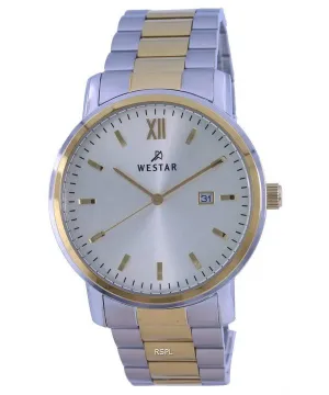 Westar Silver Dial Two Tone Stainless Steel Quartz 50245 CBN 102 Mens Watch