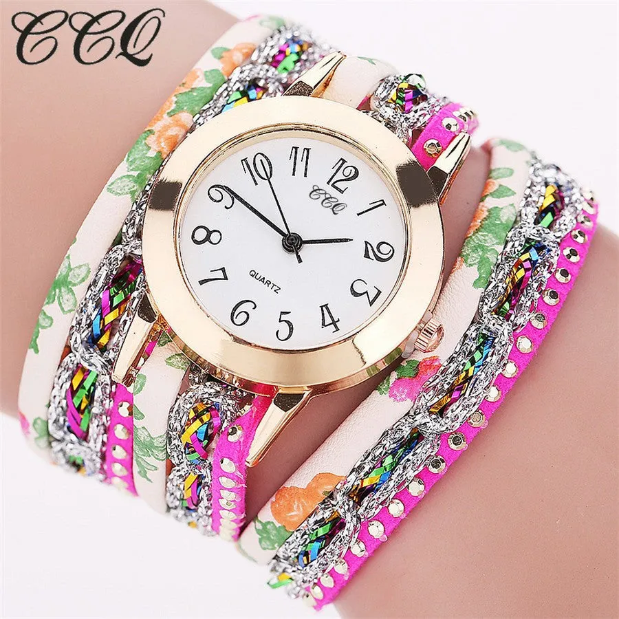 Women Rhinestone Bracelet Watch CCQ Women Fashion Casual Analog Quartz - 4DS-93WRBW