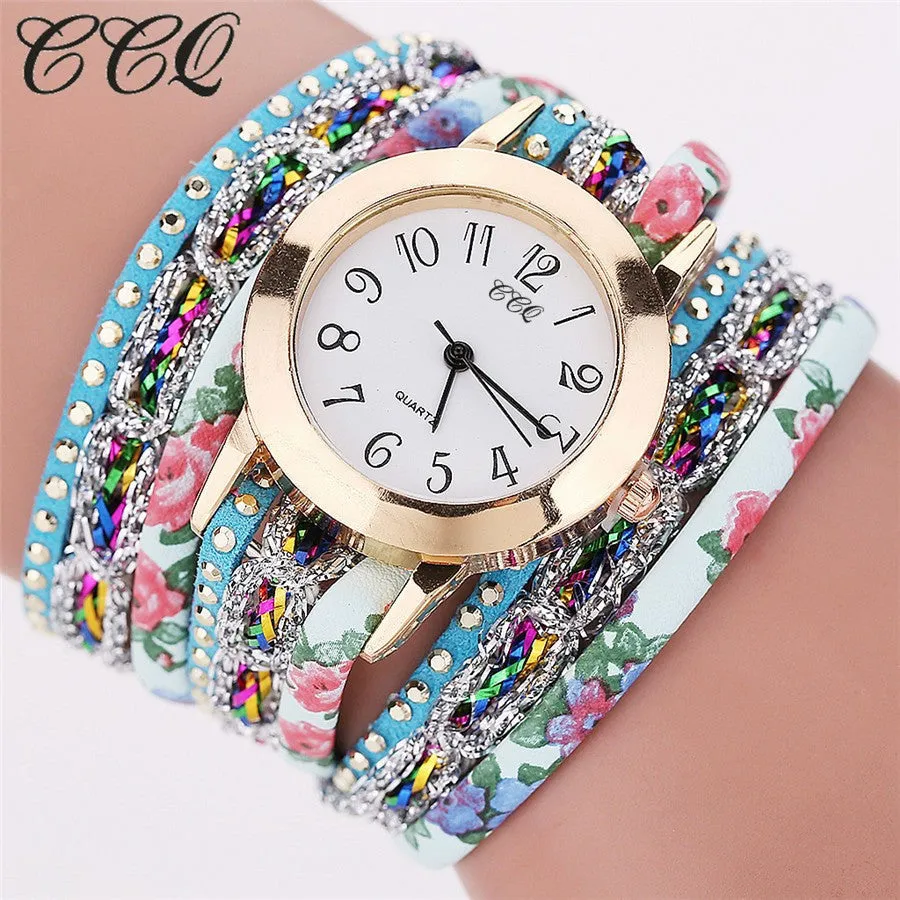 Women Rhinestone Bracelet Watch CCQ Women Fashion Casual Analog Quartz - 4DS-93WRBW