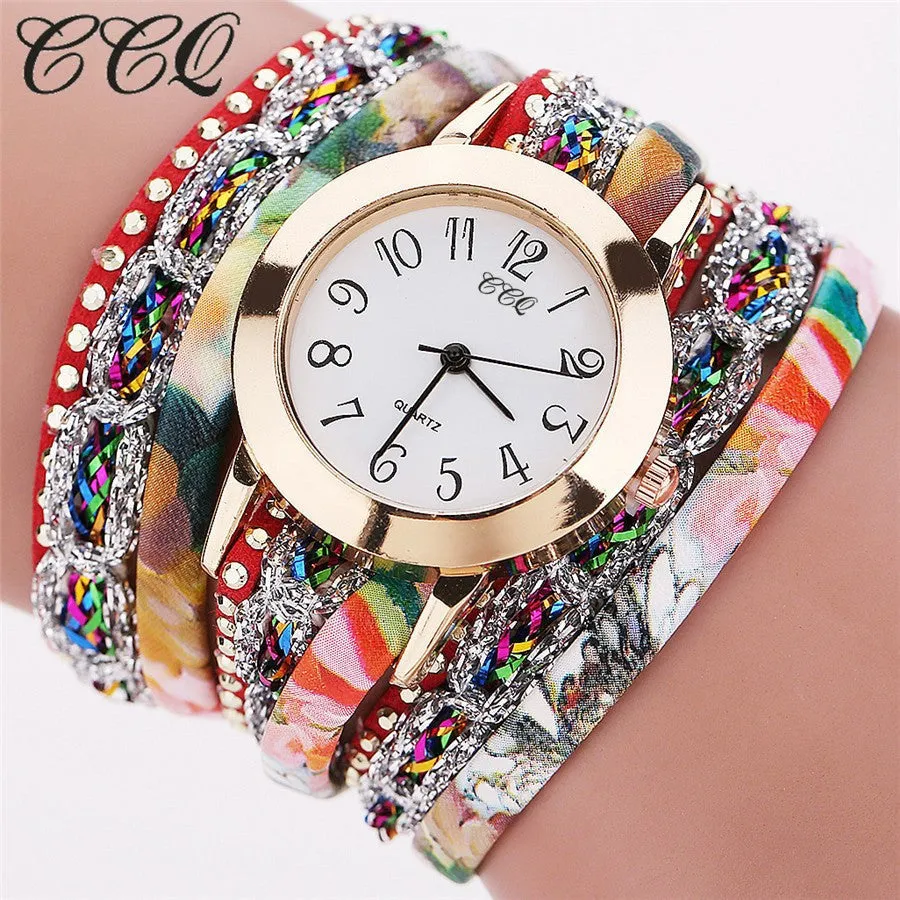 Women Rhinestone Bracelet Watch CCQ Women Fashion Casual Analog Quartz - 4DS-93WRBW