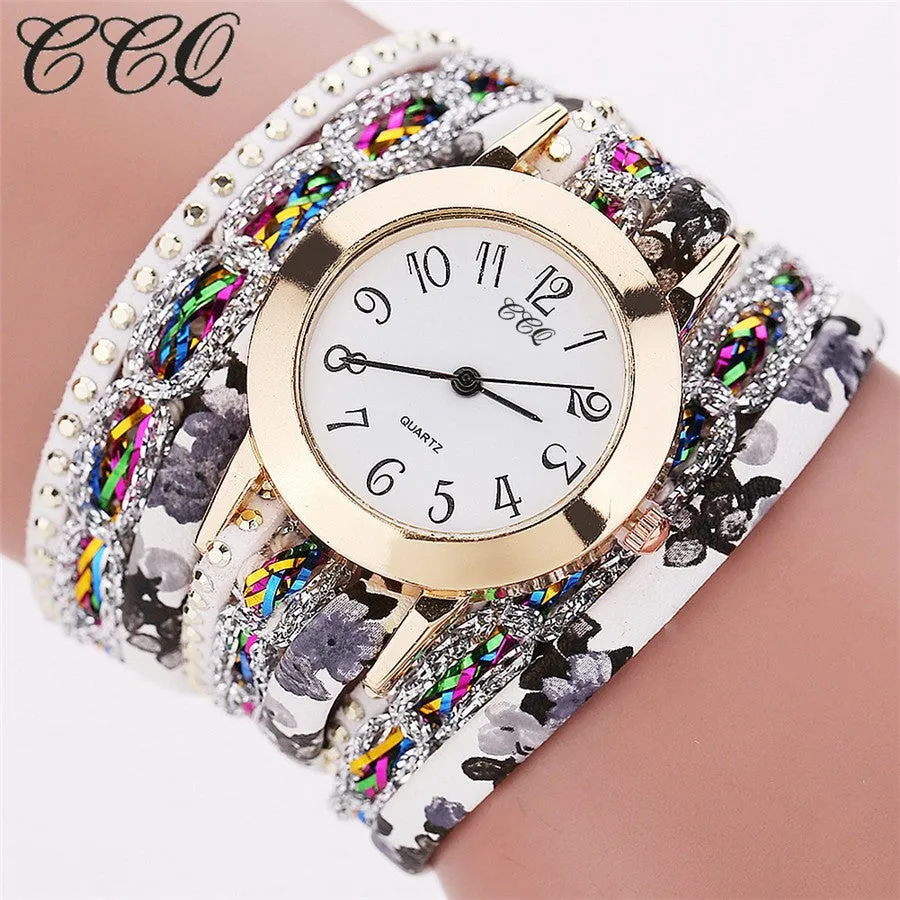 Women Rhinestone Bracelet Watch CCQ Women Fashion Casual Analog Quartz - 4DS-93WRBW