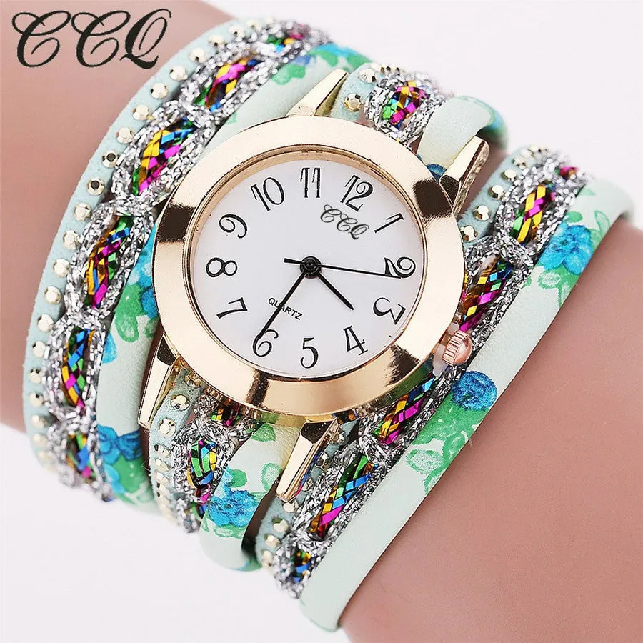 Women Rhinestone Bracelet Watch CCQ Women Fashion Casual Analog Quartz - 4DS-93WRBW