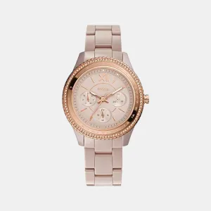 Women's Rose Gold Dial Ceramic Multi-Function Watch CE1112