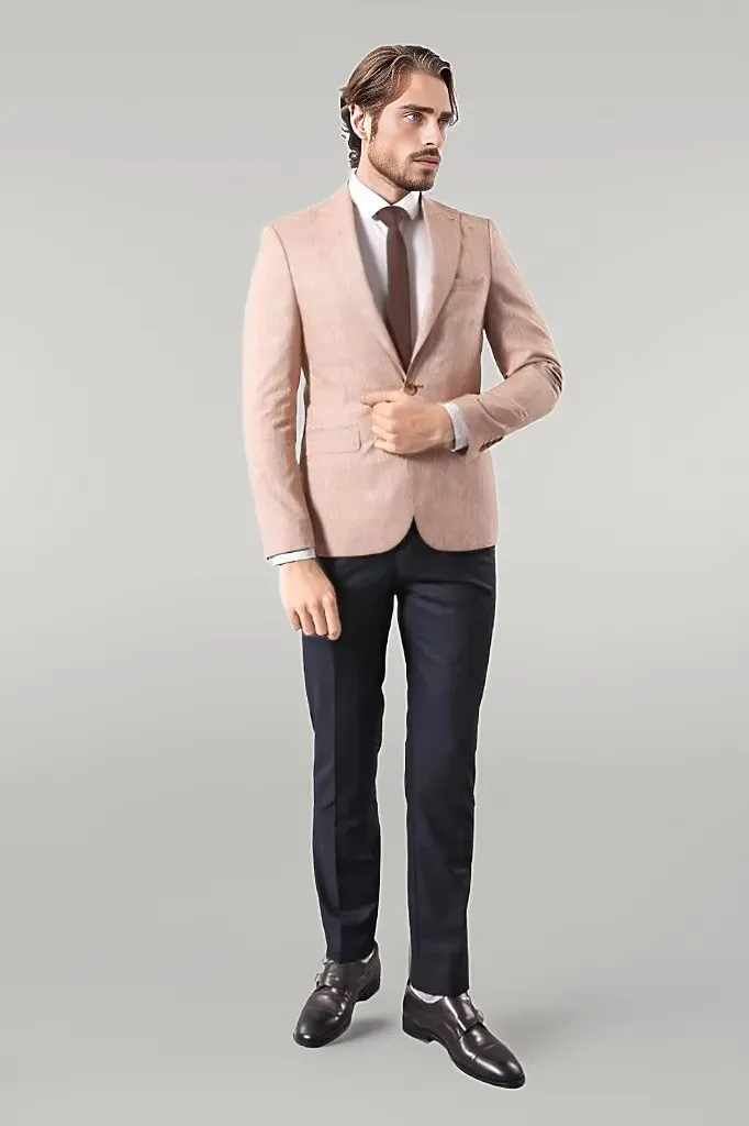 WSS Single Button Plaid Beige Blazer  - Singen